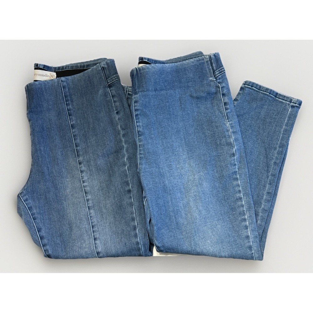 Soft Surroundings Pull On Crop Jeans Sz Large P Lot Of 2 Stretch